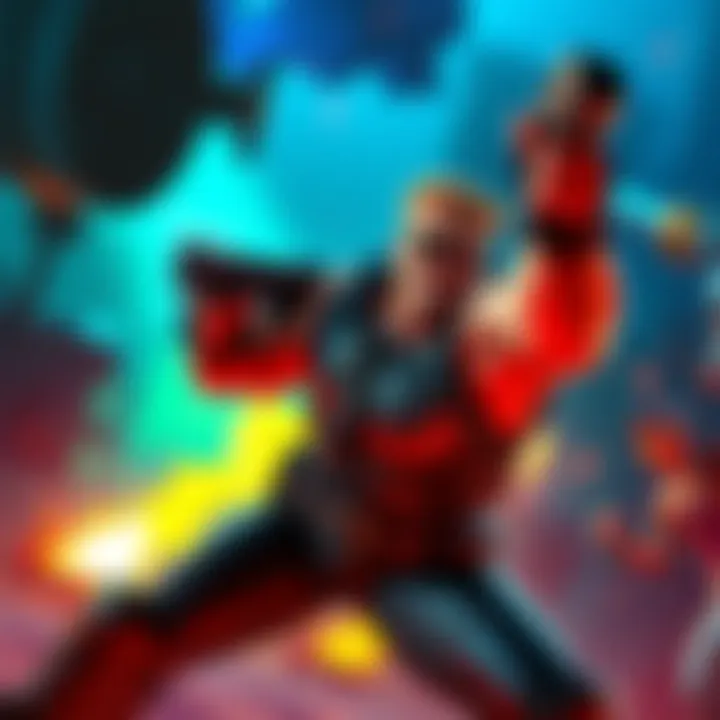 Duke Nukem in action, showcasing his iconic catchphrase in a vibrant animated scene.