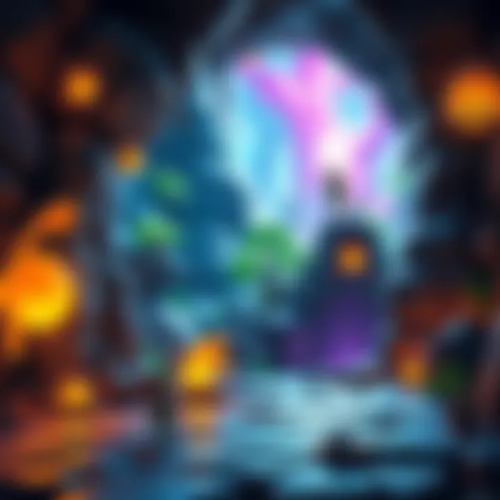 A vibrant screenshot showcasing characters exploring a dungeon with unique graphics in a new game being developed in Godot Engine.