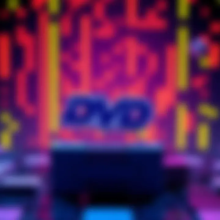 A bouncing logo hitting bricks in a colorful game background, inspired by the classic DVD screensaver