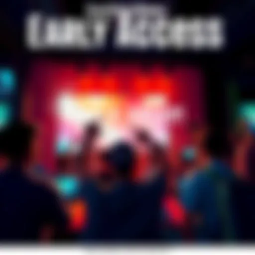A vibrant graphic showing people excited about new features in a digital setting