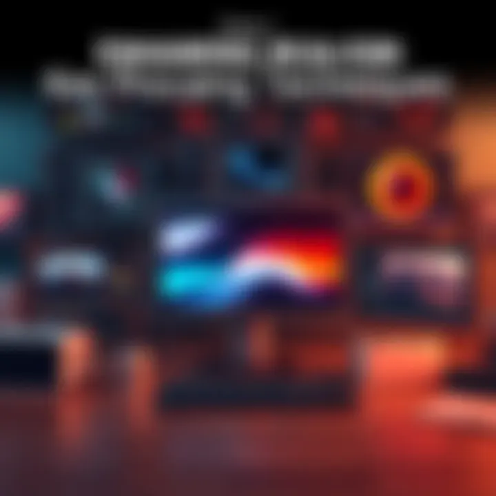 A graphic showing various editing tools and software interfaces for enhancing image realism