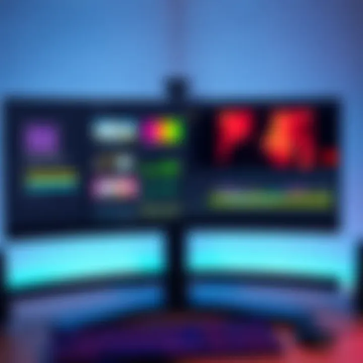 A computer screen displaying the interfaces of After Effects and DaVinci Resolve, with 3D animation sequences in progress.