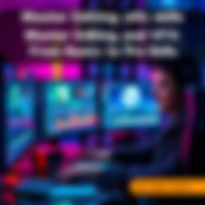 A person working on a computer, enhancing video clips with visual effects and editing software, showcasing creativity and skill development.