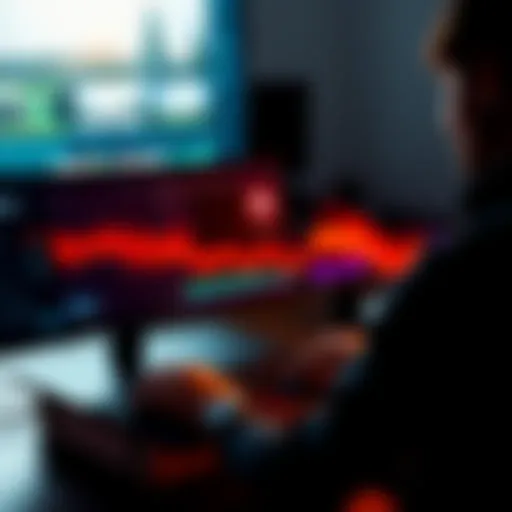 A person using Blender and Davinci Resolve on a MacBook Air M3, focused on editing and music integration.