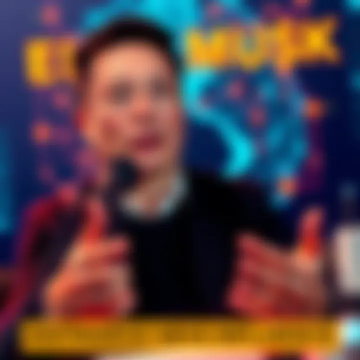 Elon Musk discussing AI Elon Musk speaking about Anthropic's influence on AI with visuals of Mythos and Fable in the background.