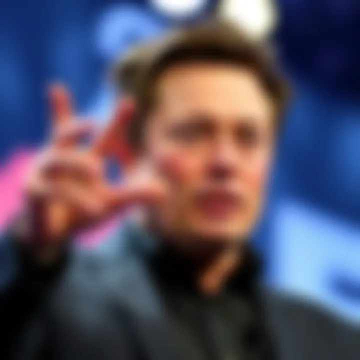 Elon Musk gestures while speaking at a conference, showing confidence and passion