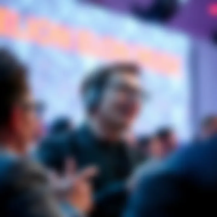Elon Musk speaking at a tech conference about Grok 4's capabilities compared to Cursor.
