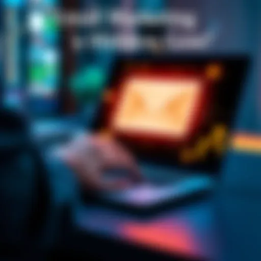 Email marketing success A person checks their email on a laptop with good news about marketing returns