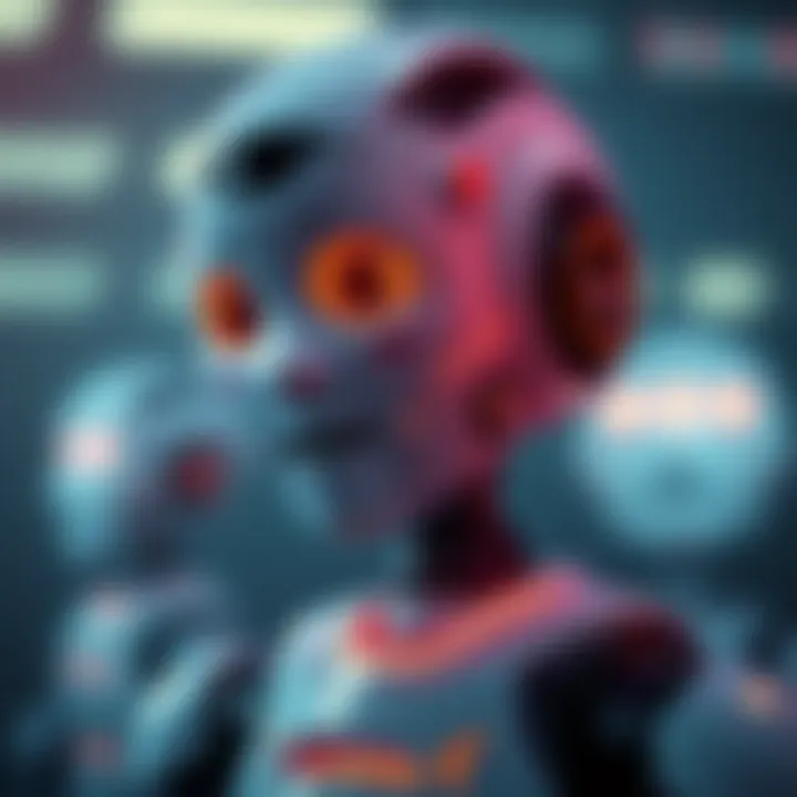 A humanoid robot displaying a range of emotions, designed for human interaction.