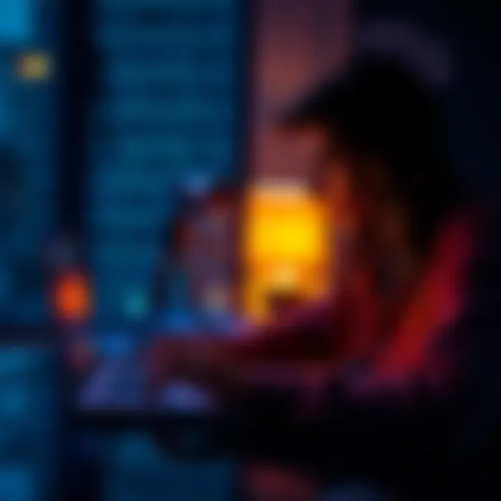 A person using a laptop while reflecting on past relationships, symbolizing the connection between emotional experiences and AI vulnerabilities.