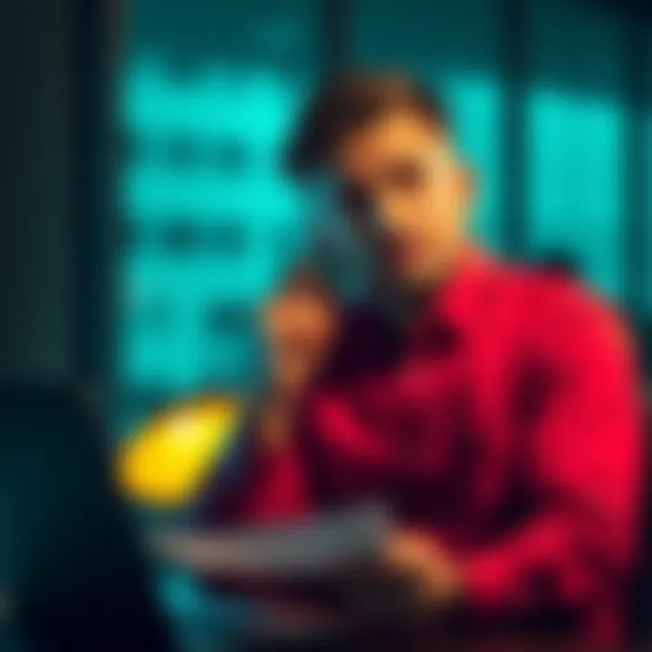 A GS13 employee looking thoughtful while evaluating options for the PSA/FSA program, with paperwork and a laptop nearby.