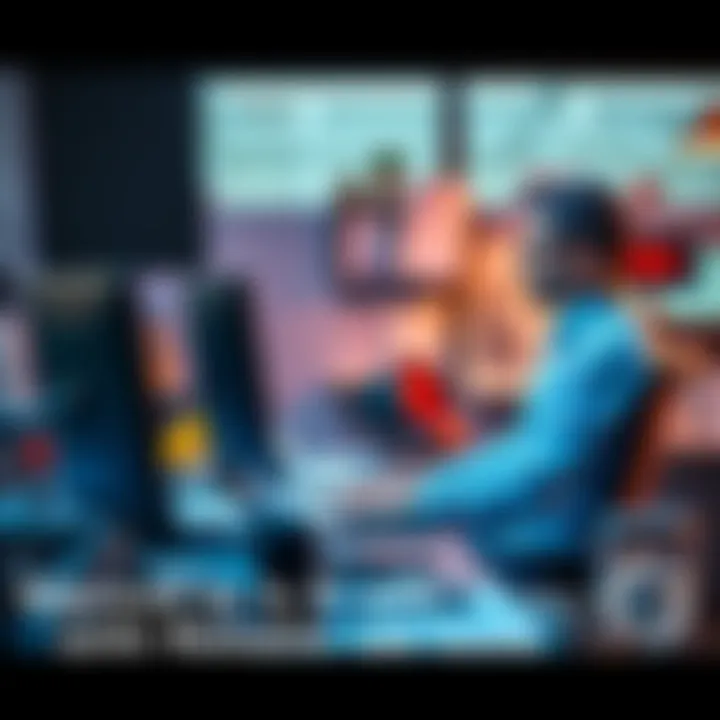 An employee working efficiently with modern tools and technology at a tidy desk