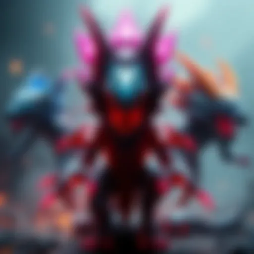 A fantasy enemy character that spawns smaller creatures, showcasing three different design styles.