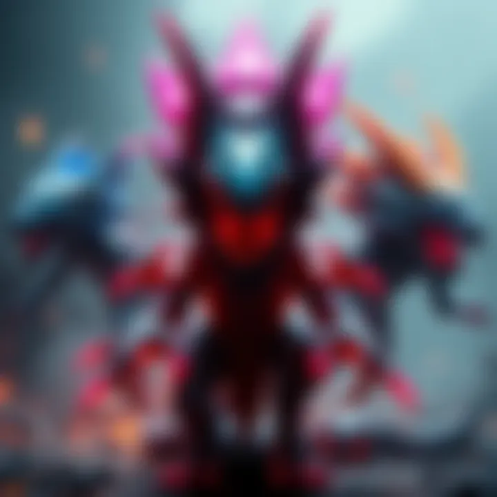 A fantasy enemy character that spawns smaller creatures, showcasing three different design styles.