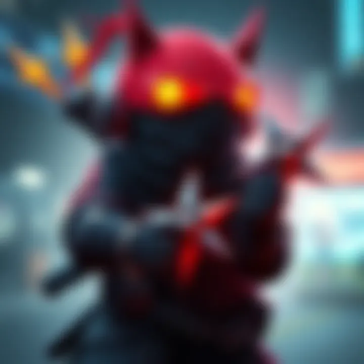 A patrolling enemy character holding ninja stars, ready to throw them at players, with a focused expression and a dynamic stance.