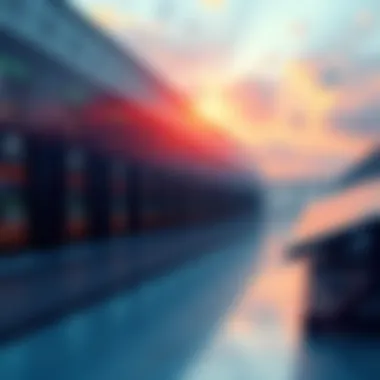 Energy-efficient datacenter A modern datacenter with solar panels and energy-efficient technology, symbolizing low utility bills.