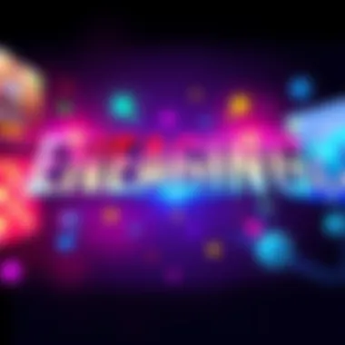 Engaging Game Title Design An eye-catching game title mockup featuring vibrant colors and dynamic typography that attracts players.