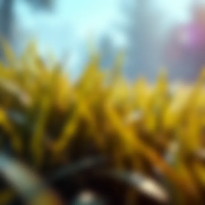 A close-up view of vibrant, realistic grass in a game environment, showcasing improved textures and lighting effects.