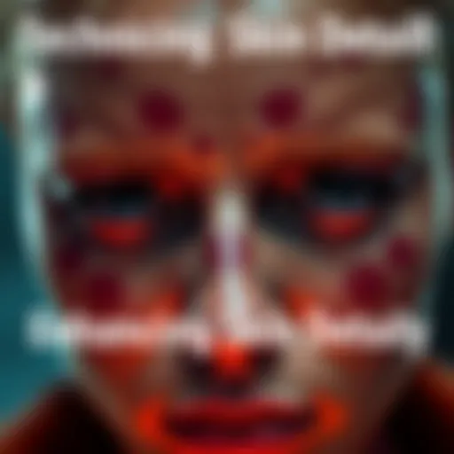 A close-up of a person's face showcasing improved skin texture and detail in a photo.