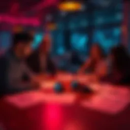 A team of professionals discussing enterprise AI strategies with digital charts and compliance documents on a table