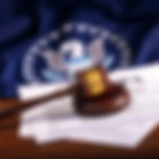 A gavel on a legal document with the EPA logo in the background, symbolizing the lawsuit regarding toxic chemicals in semiconductor manufacturing.