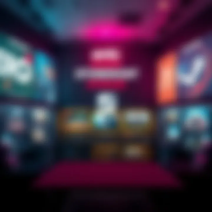A digital storefront showcasing game titles with a modern layout, inspired by Steam's design, highlighting new features to attract gamers.