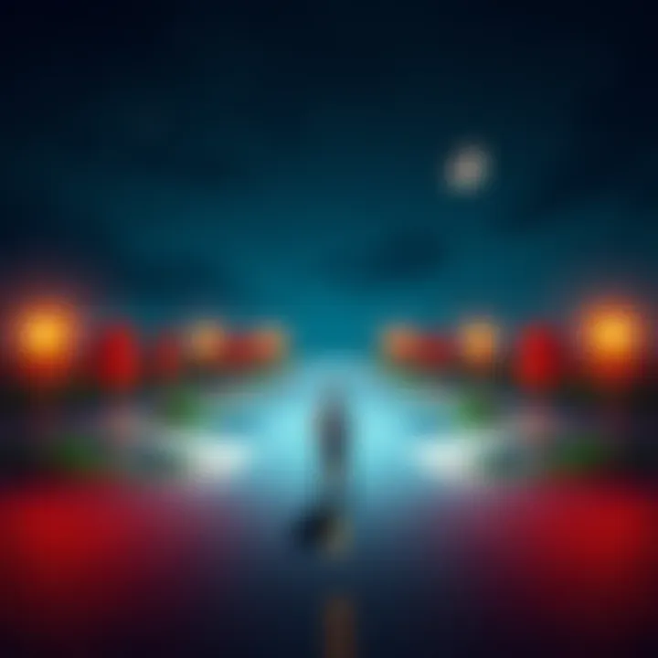 Escape Route Concept A person standing at a crossroads looking for a way out of a challenging situation, with signs pointing in different directions.