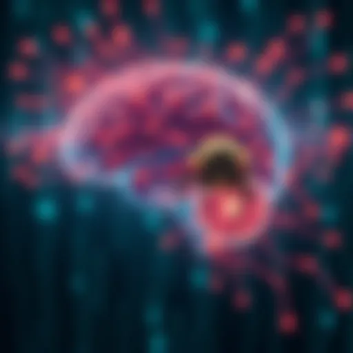 Illustration showing a human brain with digital connections, symbolizing the intersection of AI and bioethics