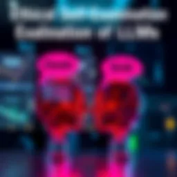 A visual representation of large language models assessing their biases, showing two models, one labeled Claude and the other Grok, with thought bubbles indicating self-reflection.