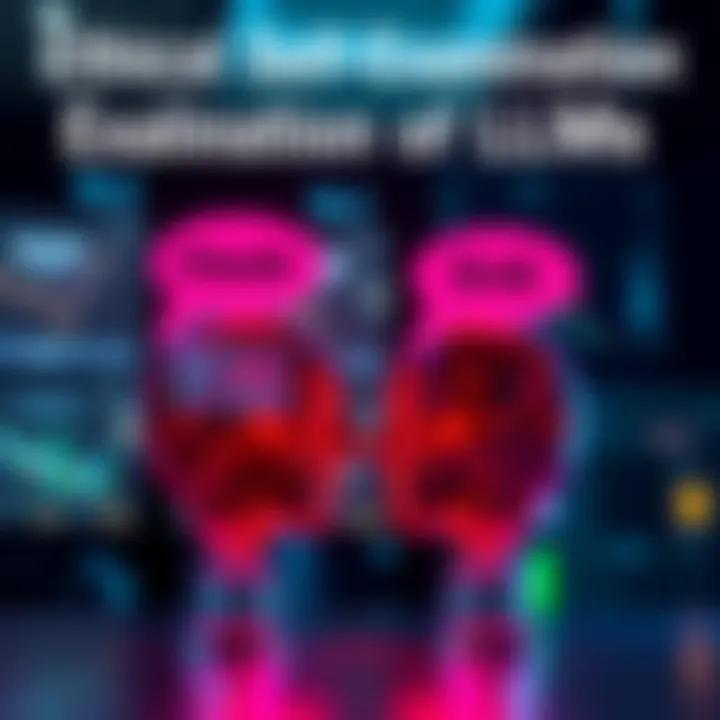 A visual representation of large language models assessing their biases, showing two models, one labeled Claude and the other Grok, with thought bubbles indicating self-reflection.