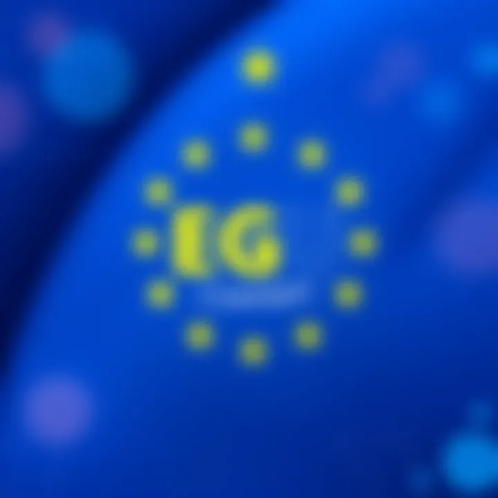 The European Union's flag alongside a graphic representing ChatGPT as a large online search engine