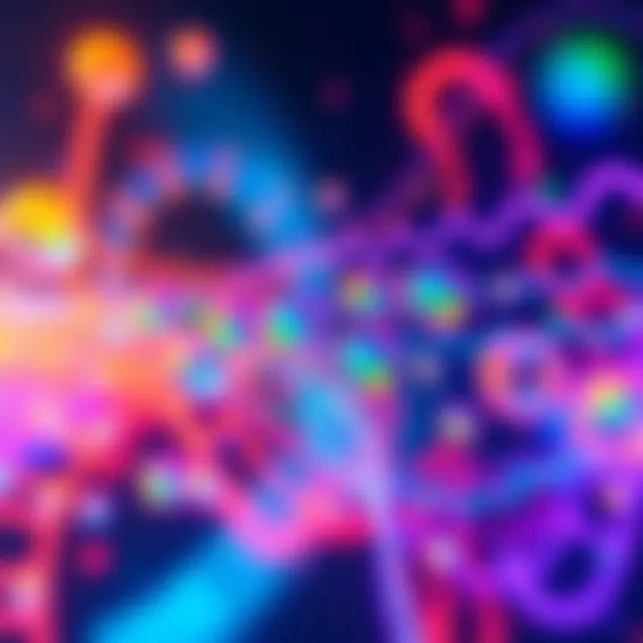 An abstract digital artwork displaying vibrant colors and patterns that change dynamically with each interaction, symbolizing the collaborative nature of creativity
