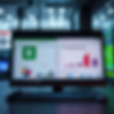 A split-screen showing Excel and Google Sheets side by side, highlighting their features and charts.