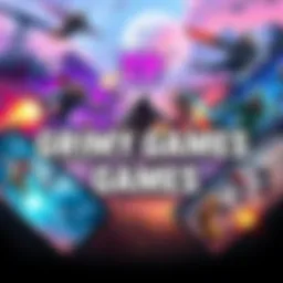 Exciting Free Grimy Games A collage of various free grimy games showcasing action and adventure scenes with vibrant graphics