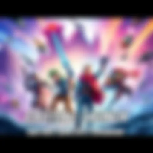 A colorful promotional image featuring characters and elements from the new game, highlighting adventure and excitement.