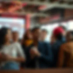 A group of diverse people discussing future changes in a community setting, looking enthusiastic and engaged.