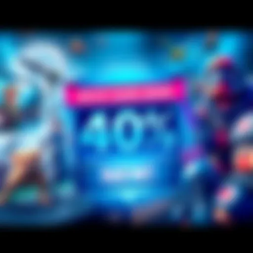 A graphic showcasing a new video game with a 40% discount label, featuring vibrant game scenes and characters.
