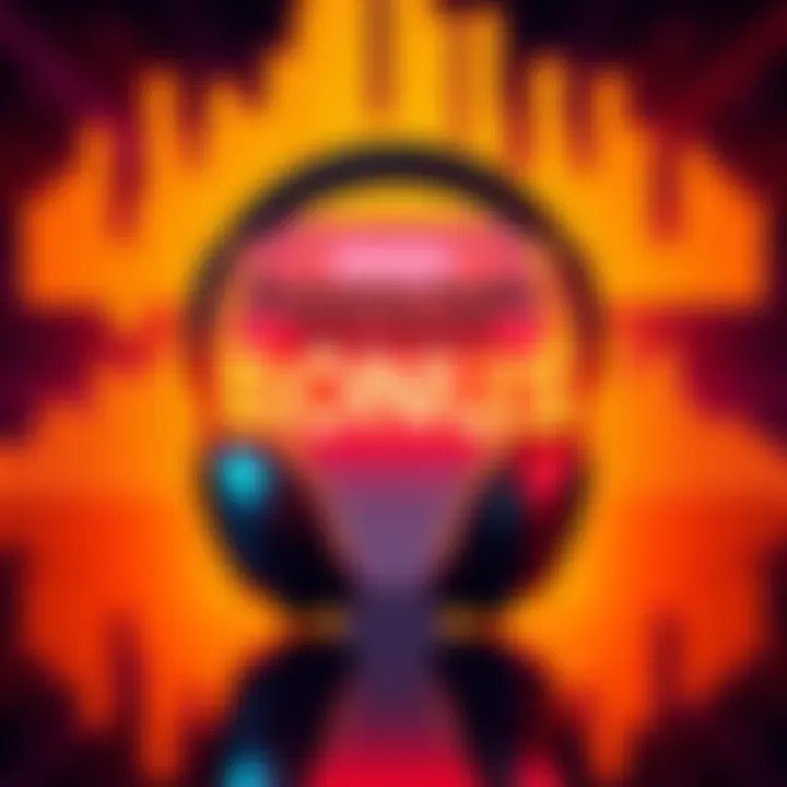 A vibrant graphic highlighting a preorder bonus with headphones and audio waves in the background.