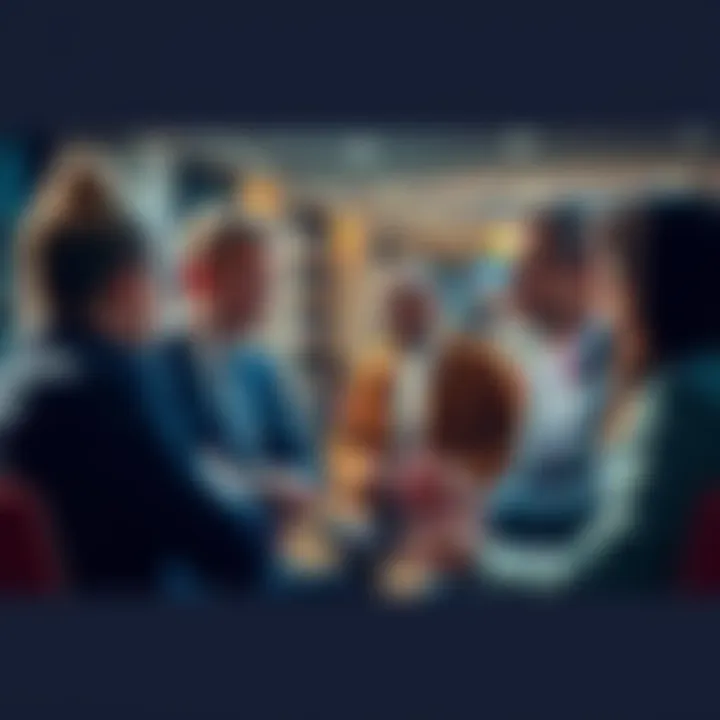 A group of professionals from different fields engaged in conversation, sharing ideas and strategies