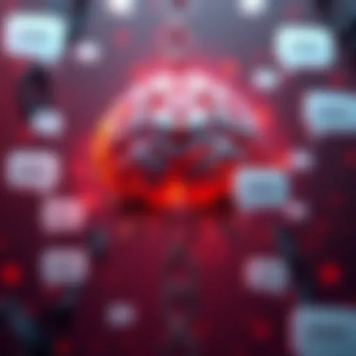 A digital illustration showing a brain symbol with chains being broken, representing vulnerabilities in AI models, with chat bubbles around it.