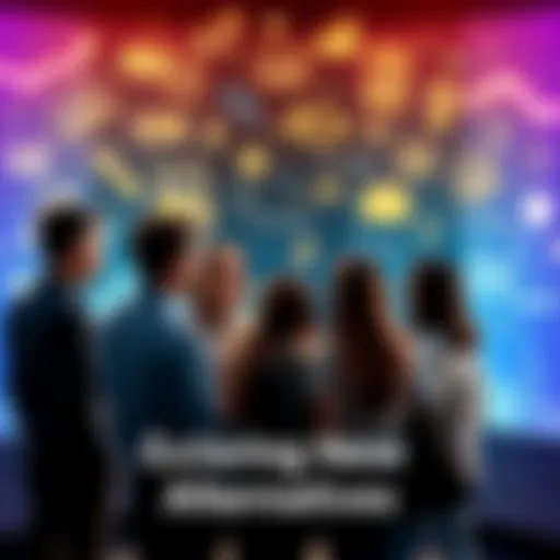 A group of people discussing various options available in 2026, surrounded by visual representations of choices like renewable energy, technology, and personal finance.