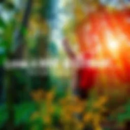 A person joyfully exploring a vibrant forest, representing freedom and self-discovery.