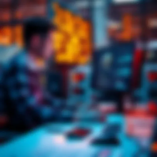 A person working on a computer analyzing AI-generated images and extracting data from them