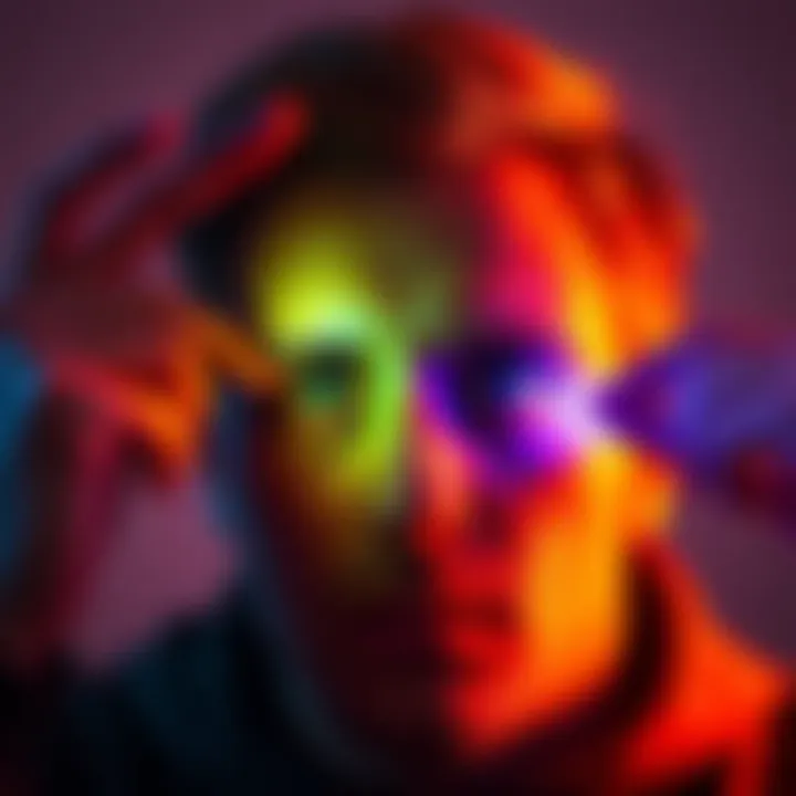 A person performing eye exercises to improve vision related to lazy eye