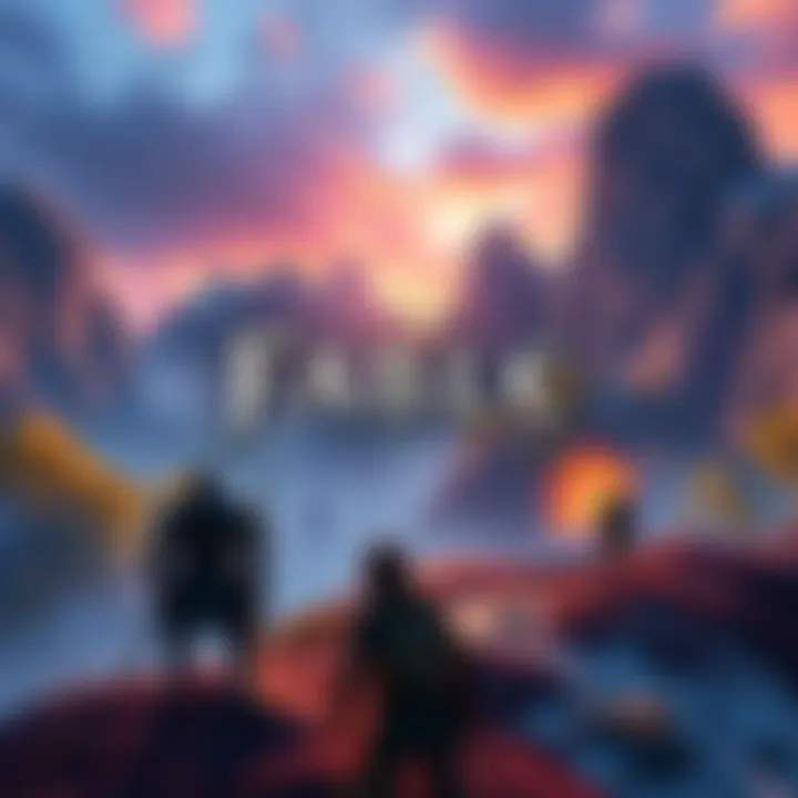 The launch screen of Fable 5.1 featuring vibrant graphics and new characters in an adventurous setting