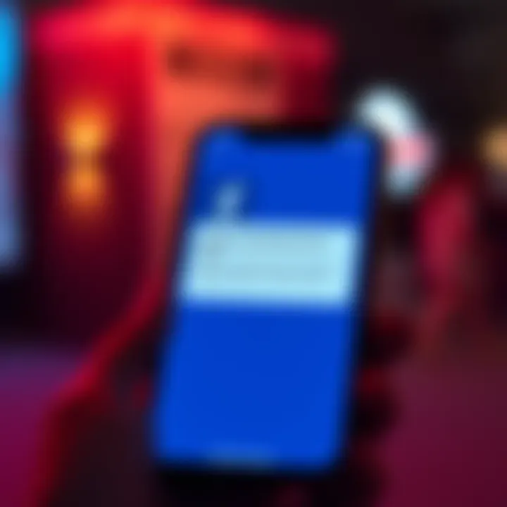 A smartphone displaying a notification about the Facebook app being down