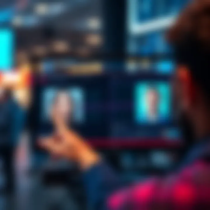 A person tests the Faceseek facial recognition tool, connecting a low-resolution image from a past event to a clear profile picture. The screen shows a comparison between the two images.