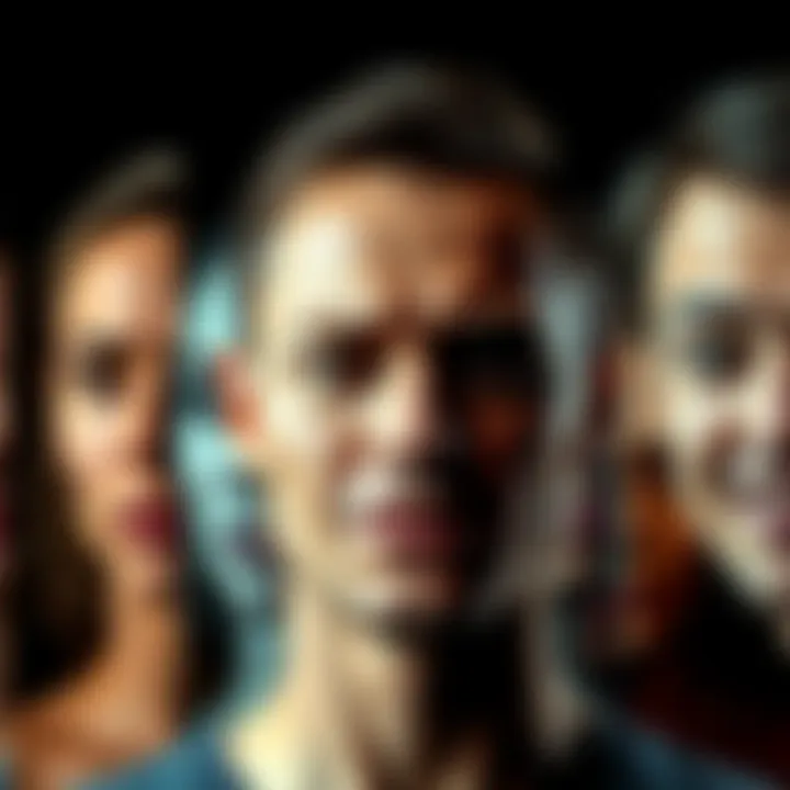 A graphic showing various facial expressions representing different emotions, illustrating the concept of z-image testing in a research setting