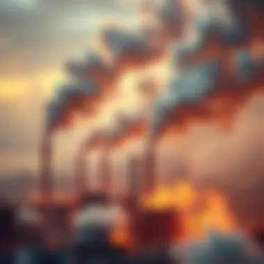 Factory Emissions Smoke billowing from factories in China, symbolizing their role in global warming and climate change debate.