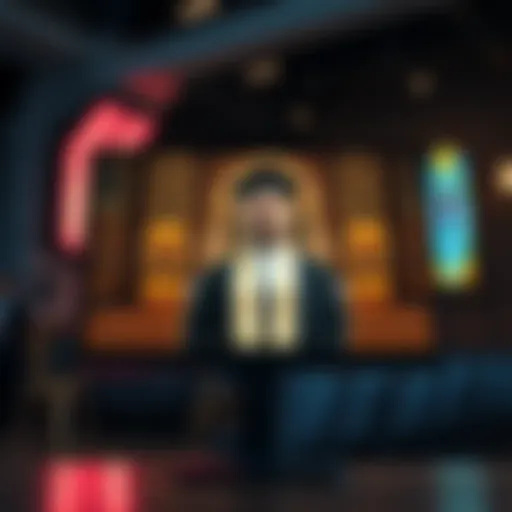 A computer screen displaying a deepfake video of a person impersonating a pastor, with a church background.